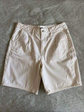 J. Crew Women's Cream Flat-Front Jean Cotton Shorts